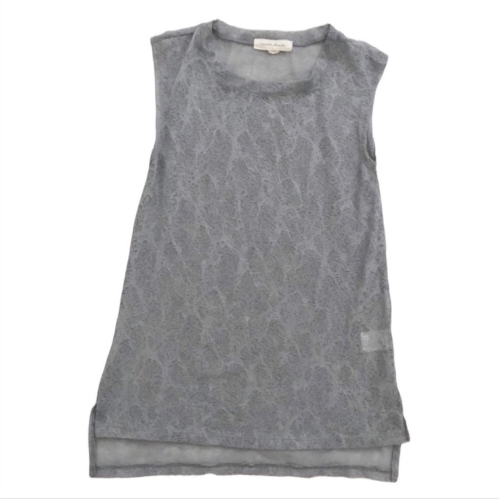 PAINTED THREADS | Silver sheer lace women’s tunic tank top size XS